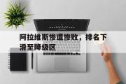 haha体育官方在线入口-阿拉维斯惨遭惨败，排名下滑至降级区