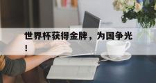 haha体育网页版-世界杯获得金牌，为国争光！